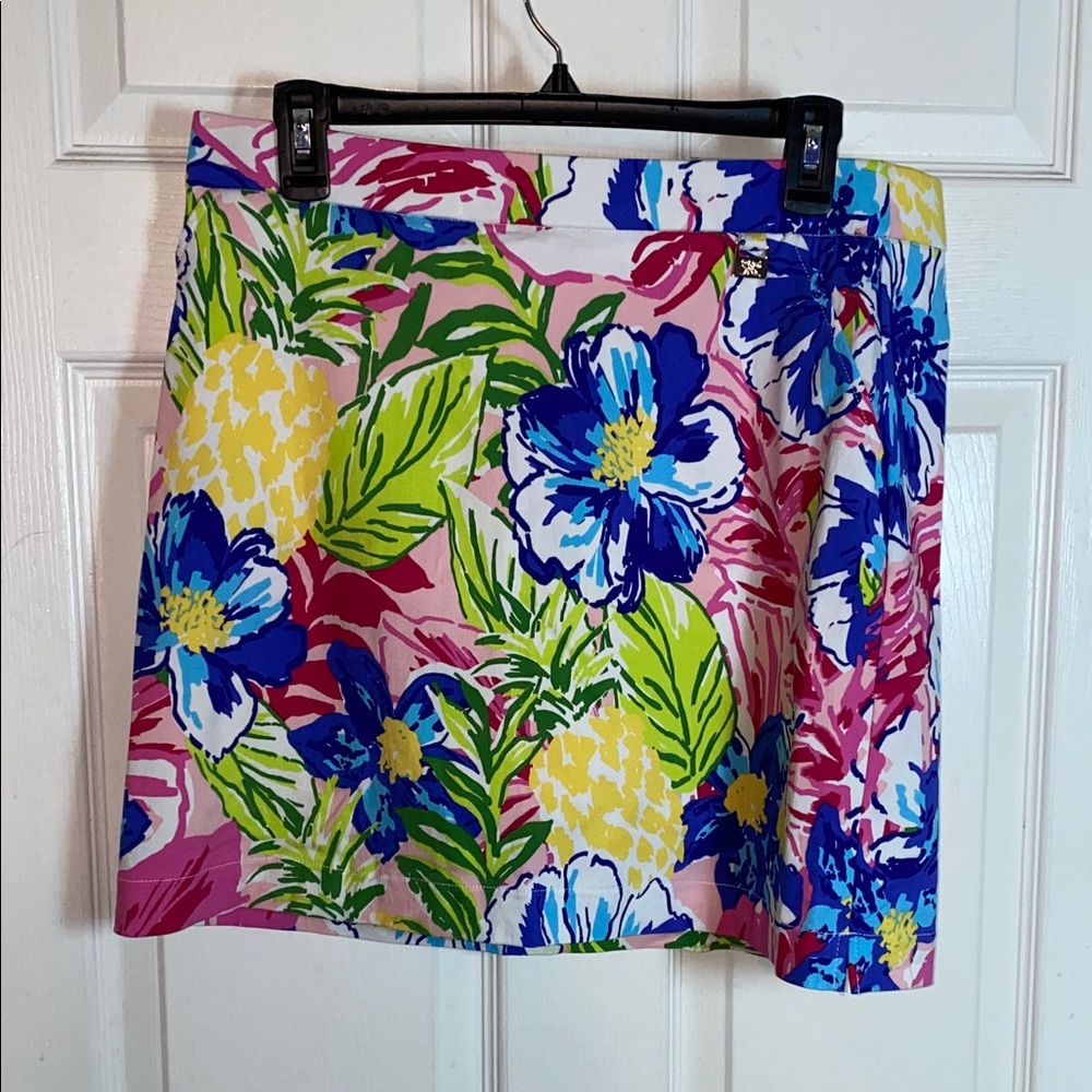 Rafaella Pink and Blue Floral Skirt Skirt Size Large Pull On